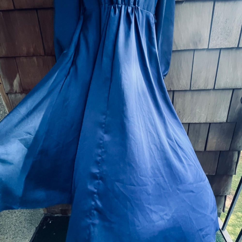 Ever New  🇦🇺 Blue Satin Wrap Dress - Picture 15 of 15
